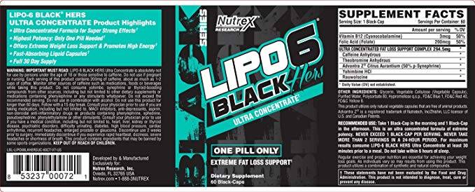 Κάψουλες Lipo 6 Hers Black UC 60