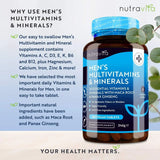 Men&#039;s Multivitamins and Minerals 180 Vegan Tablets