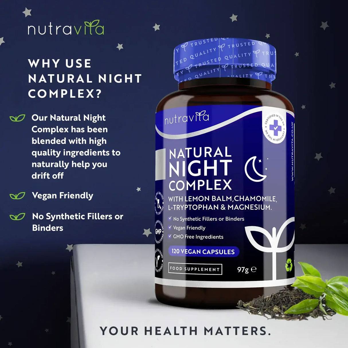 Natural Night Sleep Complex 120 Vcaps. Nutravita