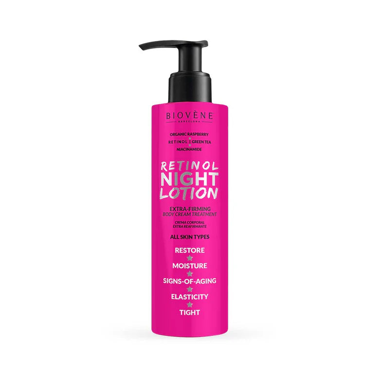 RETINOL NIGHT LOTION Extra-Firming Organic Raspberry Body Cream 200ml