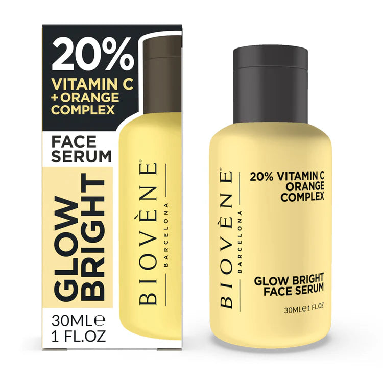 GLOW BRIGHT 20% Vitamin C + Orange Complex Facial Serum Treatment 30ml