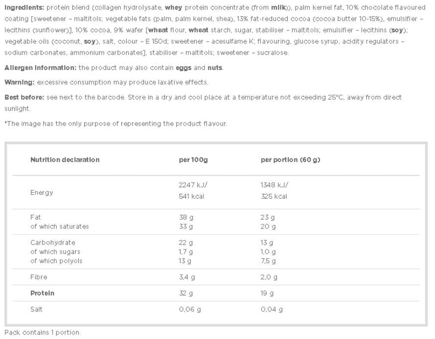 Gustare cu proteine ​​- Cookie cu proteine ​​cu conținut scăzut de carbohidrați - 60 de grame