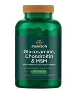 Glucosamine, Chondroitin & MSM with Hyaluronic Acid and Collagen - 90 капсули