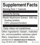 Reishi Mushroom Extract 500 mg | Standardized - 90 капсули