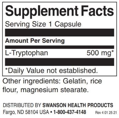 L-Tryptophan 500 mg / 60 Caps - 0