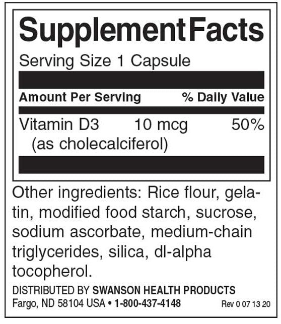 Vitamin D-3 400 IU - 250 капсули