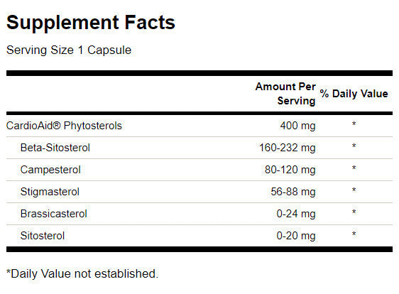 Maximum Strength Plant Sterols CardioAid - 60 капсули