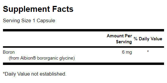 Boron from Albion Boroganic Glycine 6 mg - 60 капсули