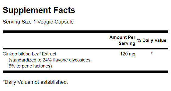 Delayed-Release Standardized Ginkgo 120 mg - 100 капсули