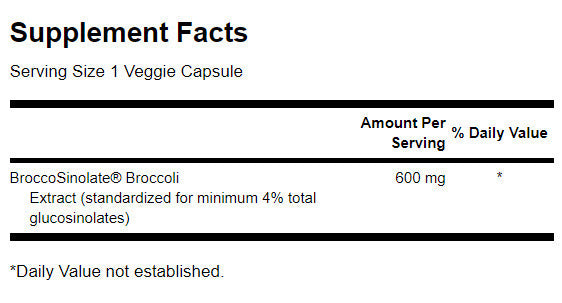 Extra-Strength Broccoli Extract with Glucosinolates 600 mg - 120 капсули