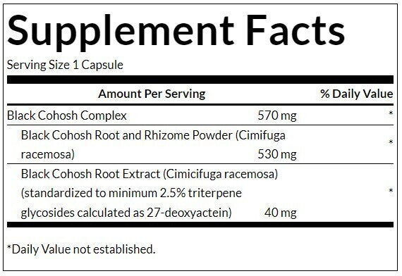 Black Cohosh (Standardized) 550 mg - 120 капсули