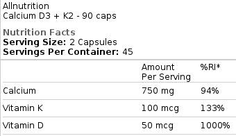 Calciu D3 + K2 90 capsule