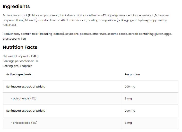 Echinacea 400 mg / Vege 90 κάψουλες