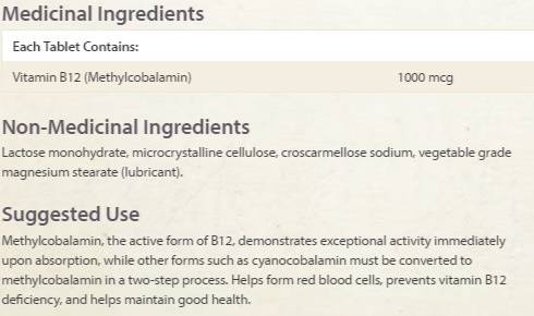 Vitamina B12 Metilcobalamina 1000 mcg - 90 comprimate sublinguale