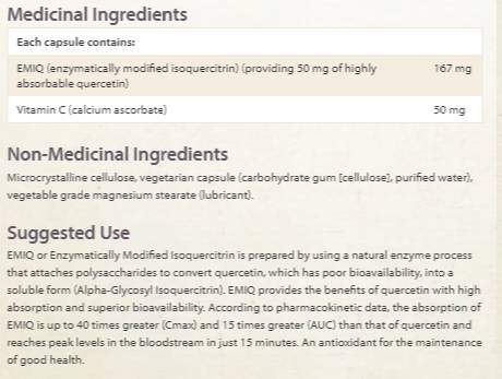 Bioactive Quercetin EMIQ 50 mg - 60 κάψουλες