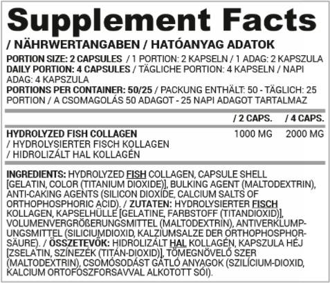 Hydrolyzed Fish Collagen 500 mg | Dedicated to Women - 100 капсули