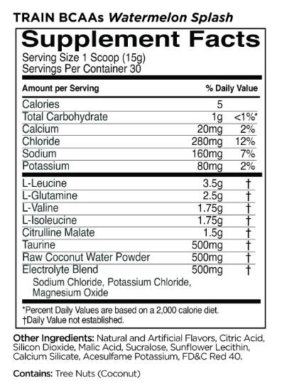 Εκπαιδεύστε BCAA + Ηλεκτρολύτες | Ανάκτηση &amp; Ενυδάτωση - 450 γραμμάρια