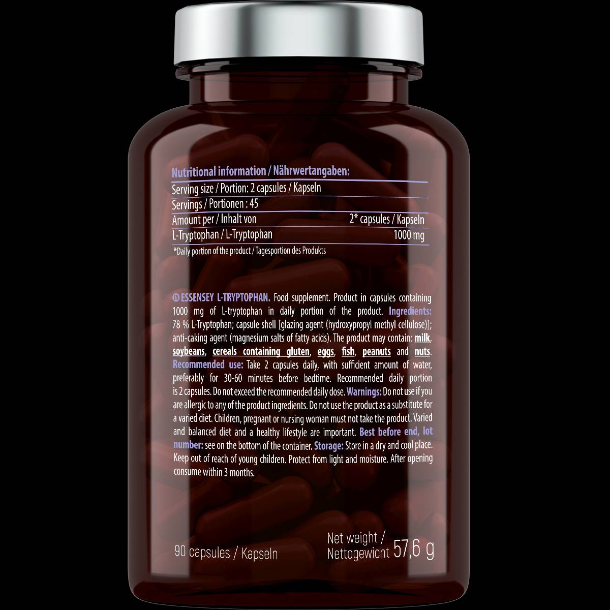 L-Tryptophan 500 mg - 90 капсули