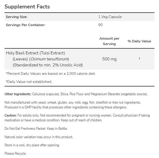 Extract de busuioc sfânt 500 mg - 90 capsule