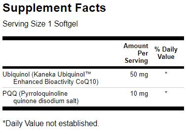 PQQ îmbunătățit cu Ubiquinol 60 mg - 30 capsule de gel