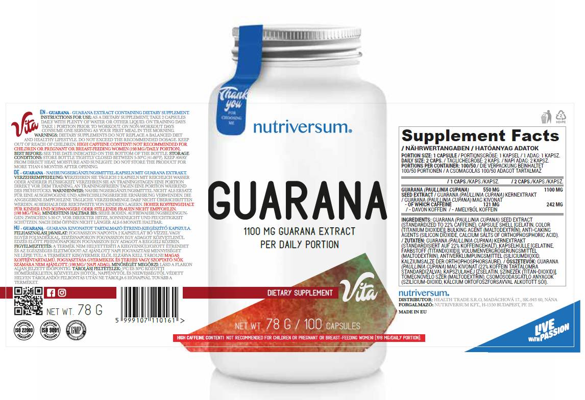 Extract de Guarana 550 mg 100 capsule