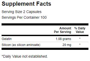 Gelatin &amp; Silicon 1100 mg 200 κάψουλες