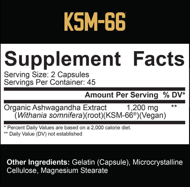 KSM-66® Organic Ashwagandha 600 mg - 90 капсули