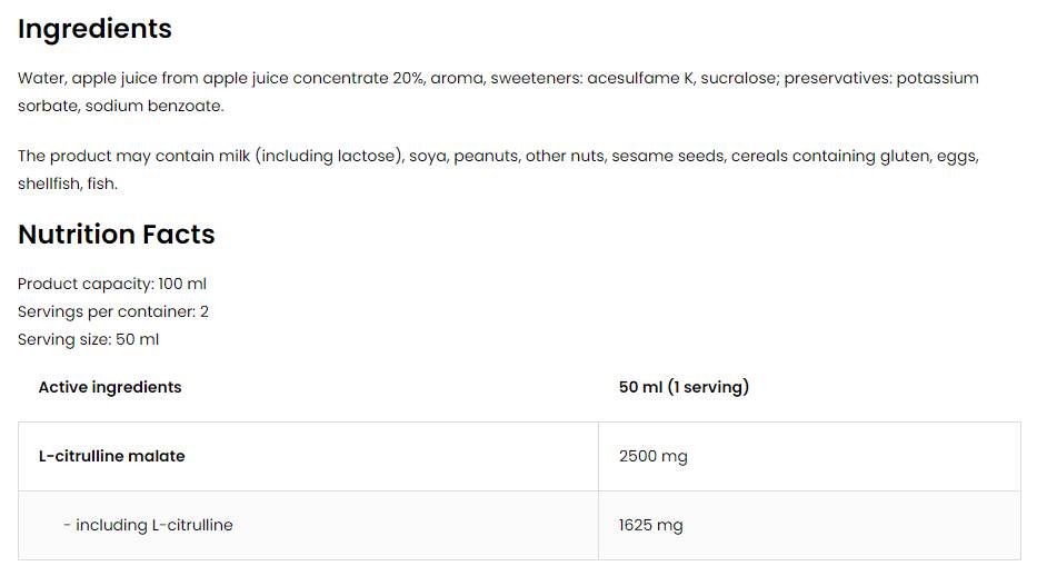 Citrulline Shot | 5000 mg L-Citrulline Malate - 100 мл