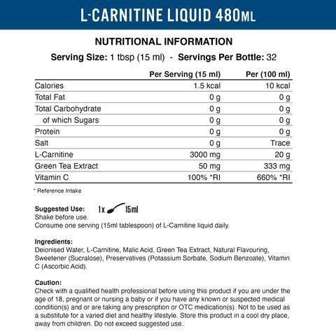 L-Carnitine Liquid 3000 With Green Tea - 480 мл