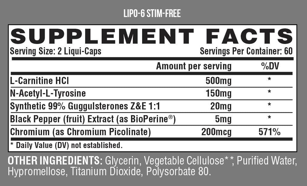 Lipo-6 Stim Free 120 κάψουλες