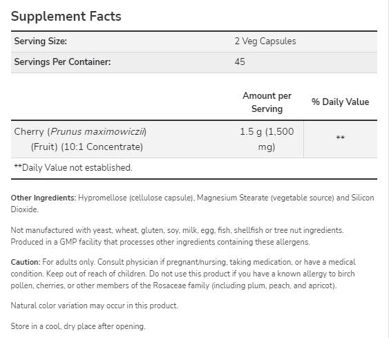 Concentrat de cirese 750 mg - 90 capsule