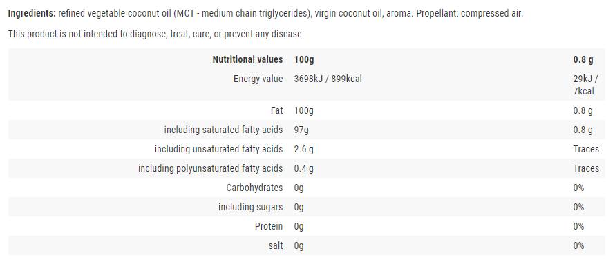 Cooking Spray / Coconut Oil - 250 мл