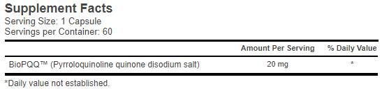 PQQ 20 mg - 60 капсули