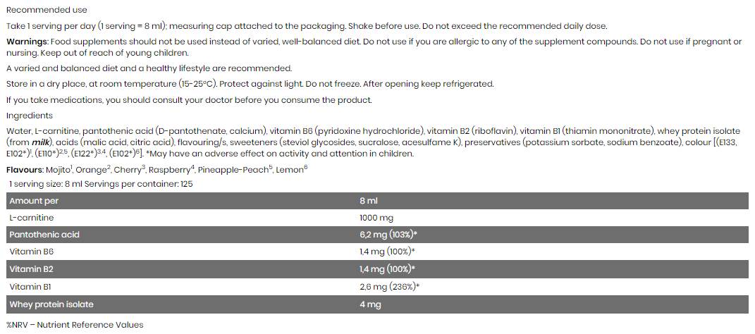 Levro L-Carnitine Liquid 125000 - 1000 мл