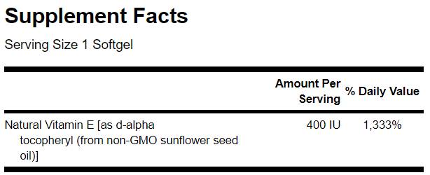 Real Food E from Non-GMO Sunflower Oil 60 Гел капсули