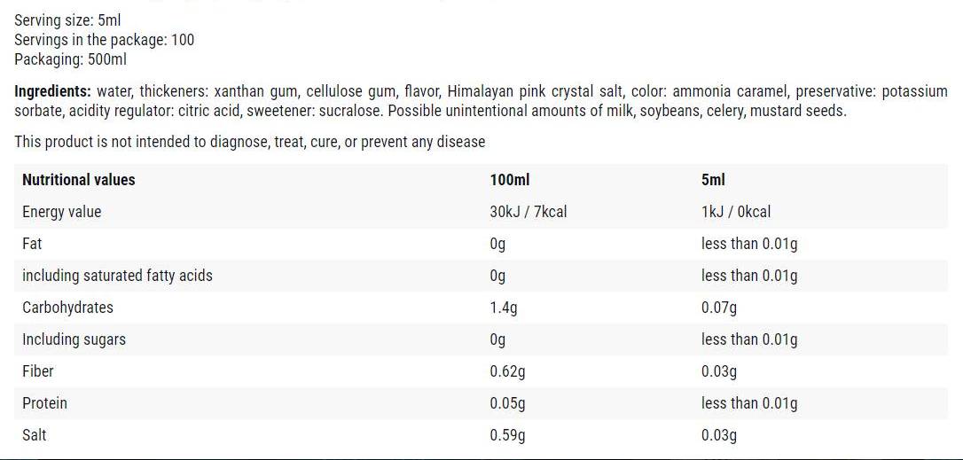 Salted Caramel / 0 Calorie Syrup - 500 мл