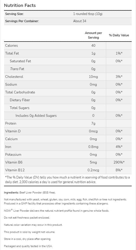 Pulbere de ficat | Super mâncare din carne de vită argentiniană - 340 de grame