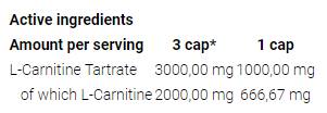 L-Carnitine 3000 Caps - 60 капсули