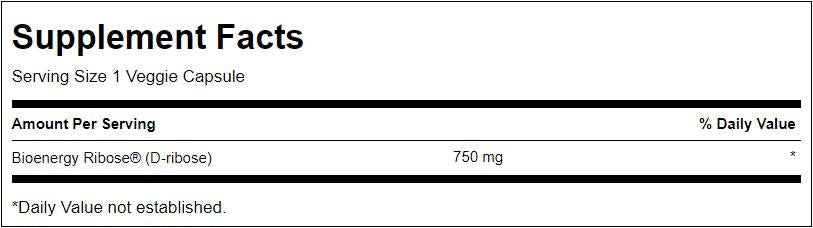 Ribose 750 mg - 60 капсули