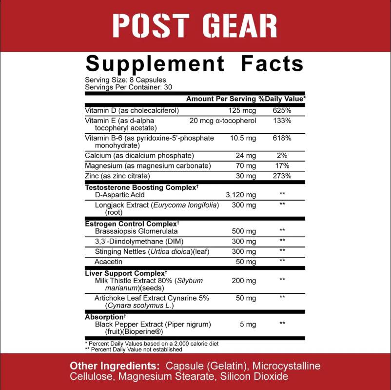 Post Gear | Terapia post-ciclu completă - Formula PCT 240 capsule