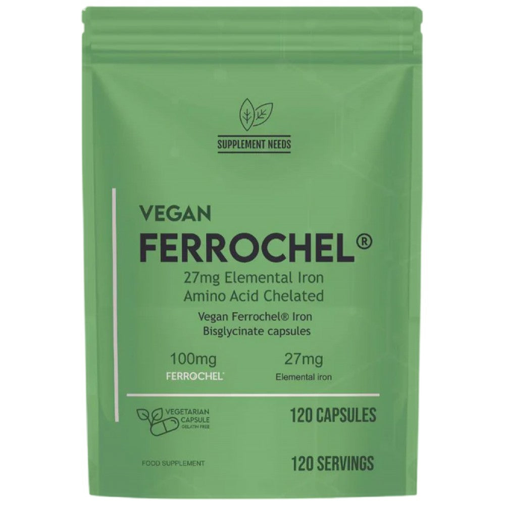 Vegan Ferrochel | Chelated Iron 27 mg - 120 капсули