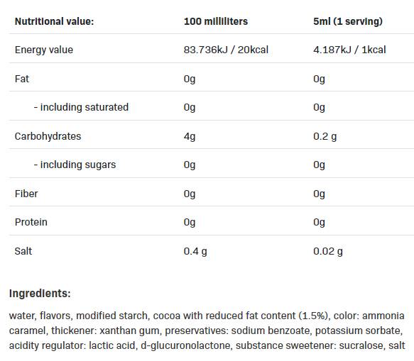 Syrup Zero Calorie | Chocolate - 500 мл