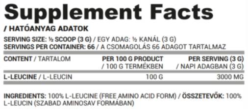 L-Leucine Powder | 100% Pure Leucine - 200 грама