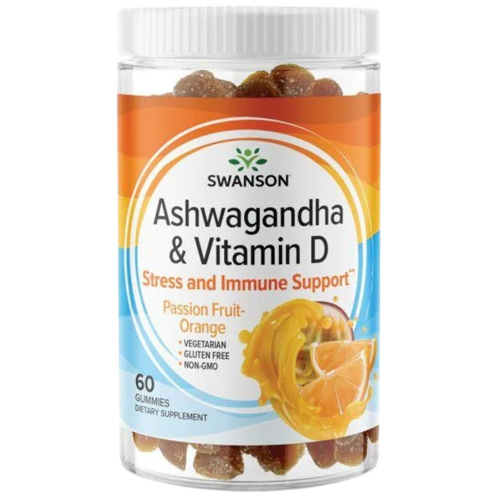 Ashwagandha Gummies με βιταμίνη D | Passion Fruit Orange 60 μασώμενες ταμπλέτες