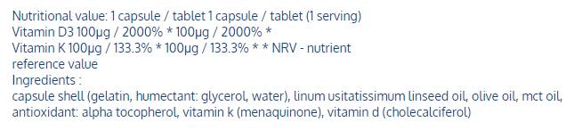 Vitamina D3 4000 + K2 60 capsule