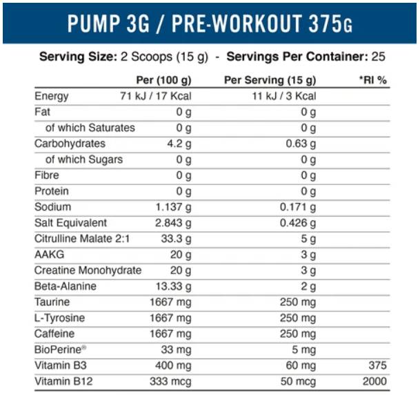 Pump 3G | Next Generation Pre-Workout - 375 грама