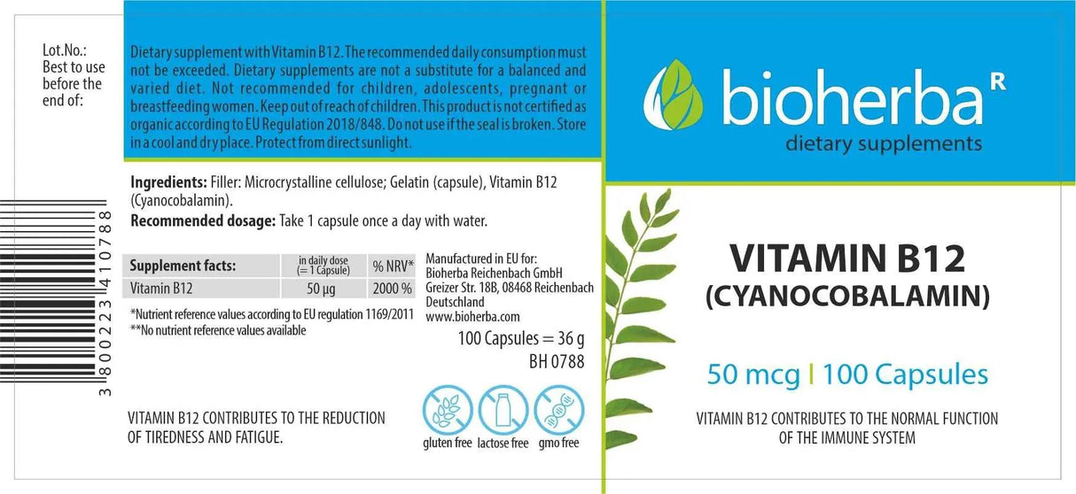 Vitamin B-12 500 mcg - 100 капсули