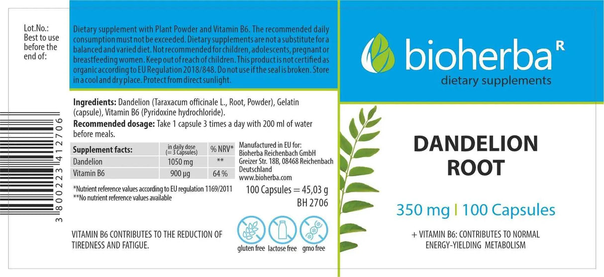 Dandelion Root 350 mg - 100 κάψουλες