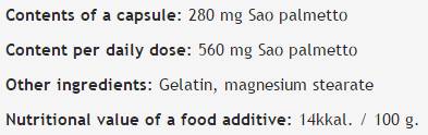 Saw Palmetto 280 mg - 100 капсули