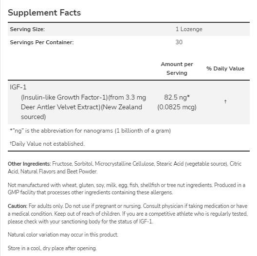 IGF-1 | Extract de catifea de coarne de cerb - 30 capsule de gel